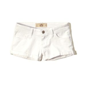 White low rise hollister jean shorts size 3